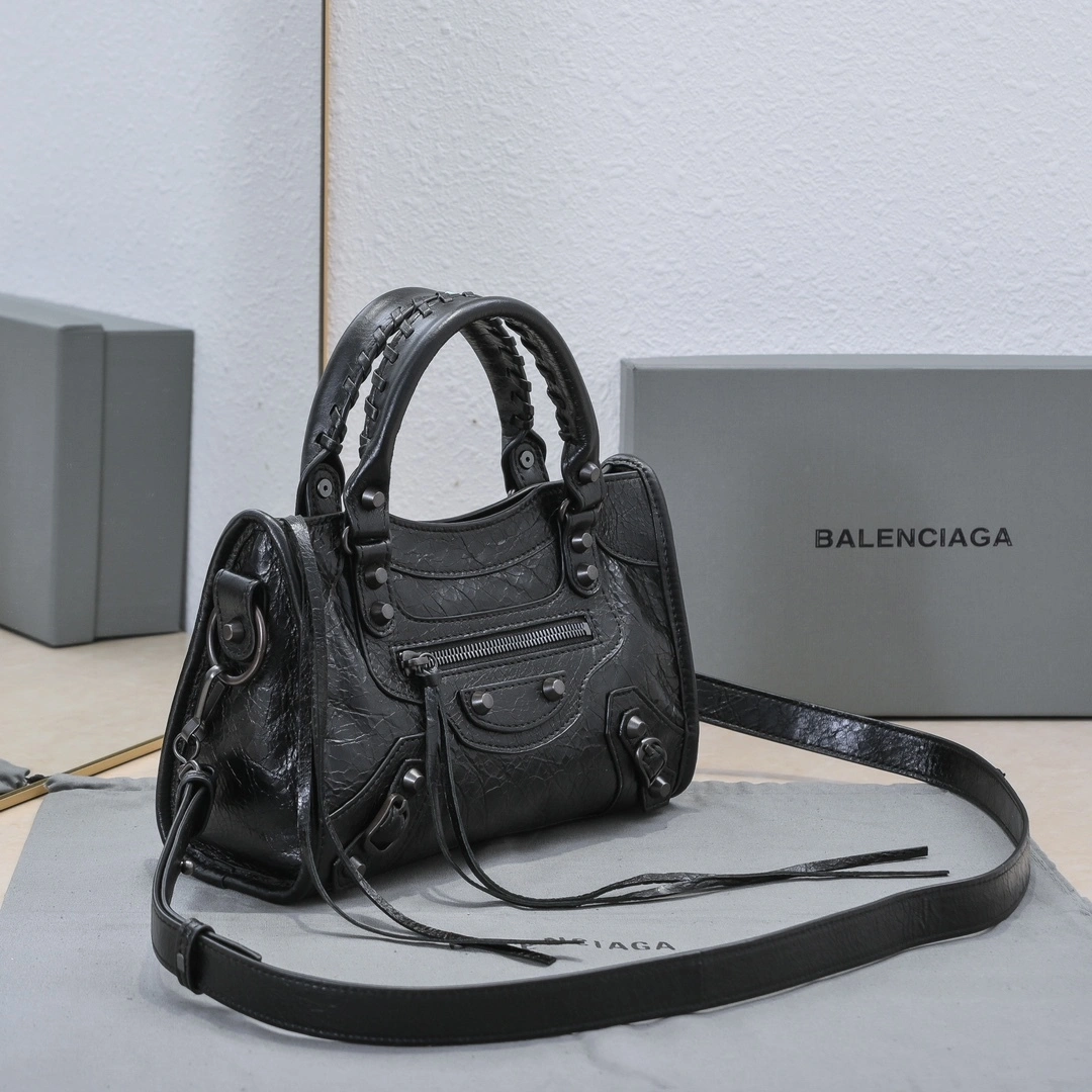Balenciaga 2024 Lie City Studded Motorcycle Bag Resilient 61007