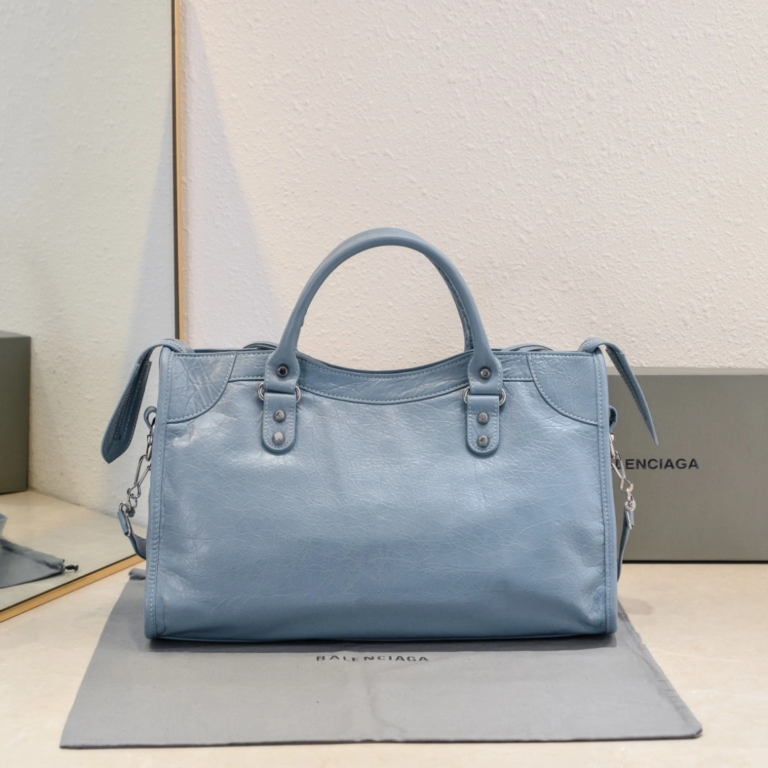 Sleek Balenciaga 2024 Lie City Vintage Motorcycle Bag 61038