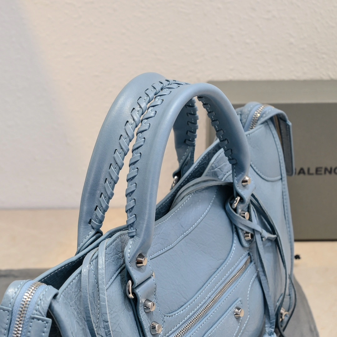 Sleek Balenciaga 2024 Lie City Vintage Motorcycle Bag 61038