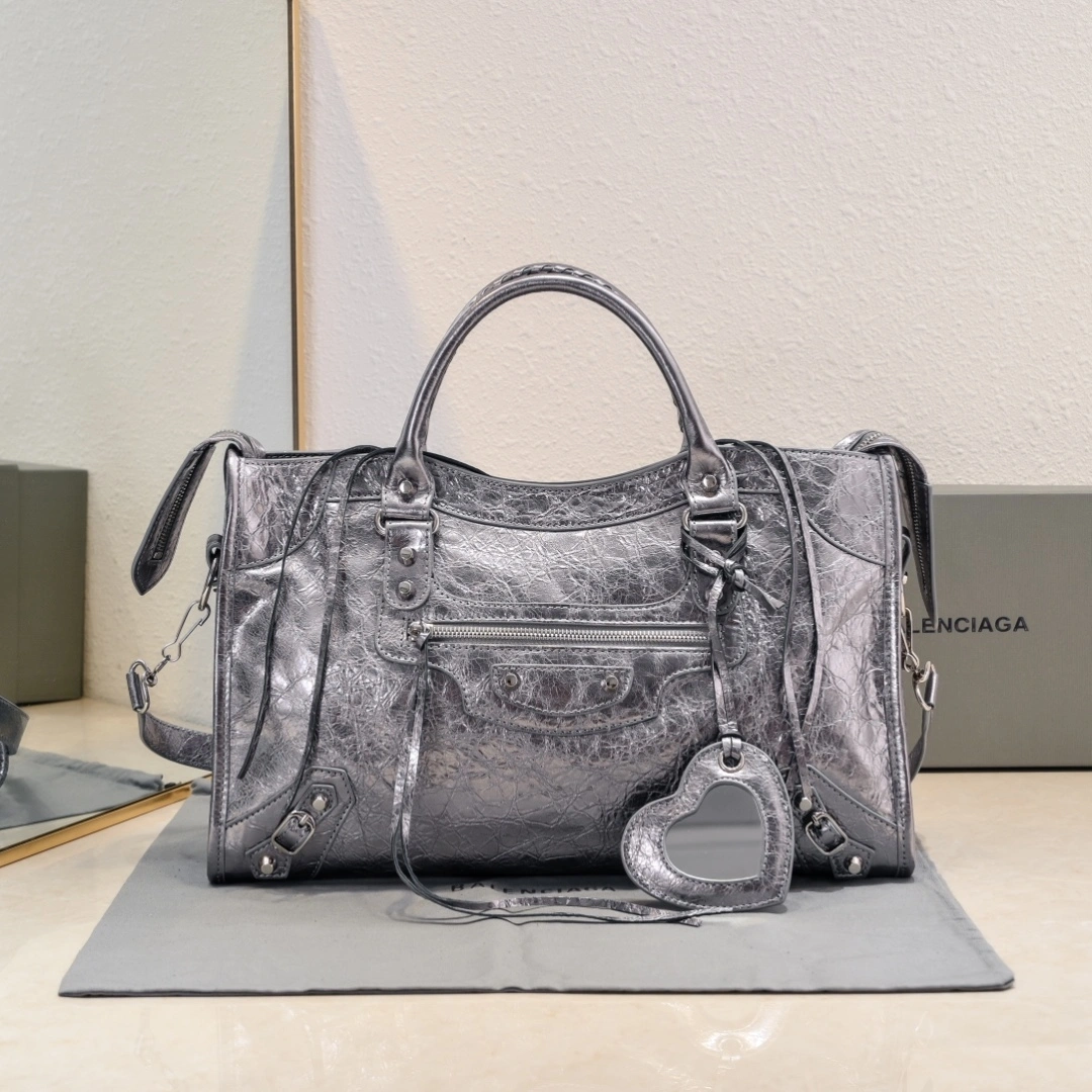TechFriendly Balenciaga 2024 Lie City Vintage Motorcycle Bag 61078