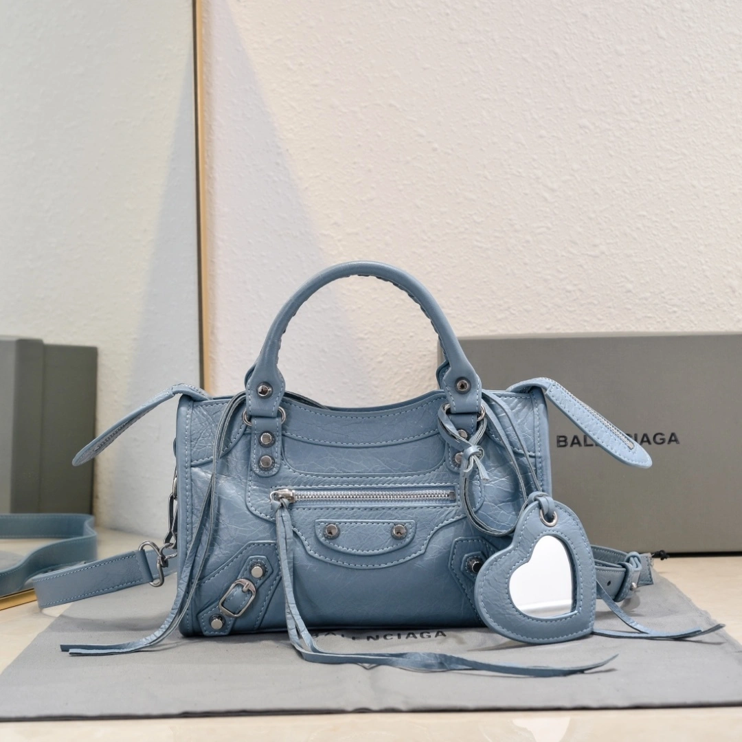 Balenciaga 2024 Lie City Vintage Motorcycle Bag Durable 61017