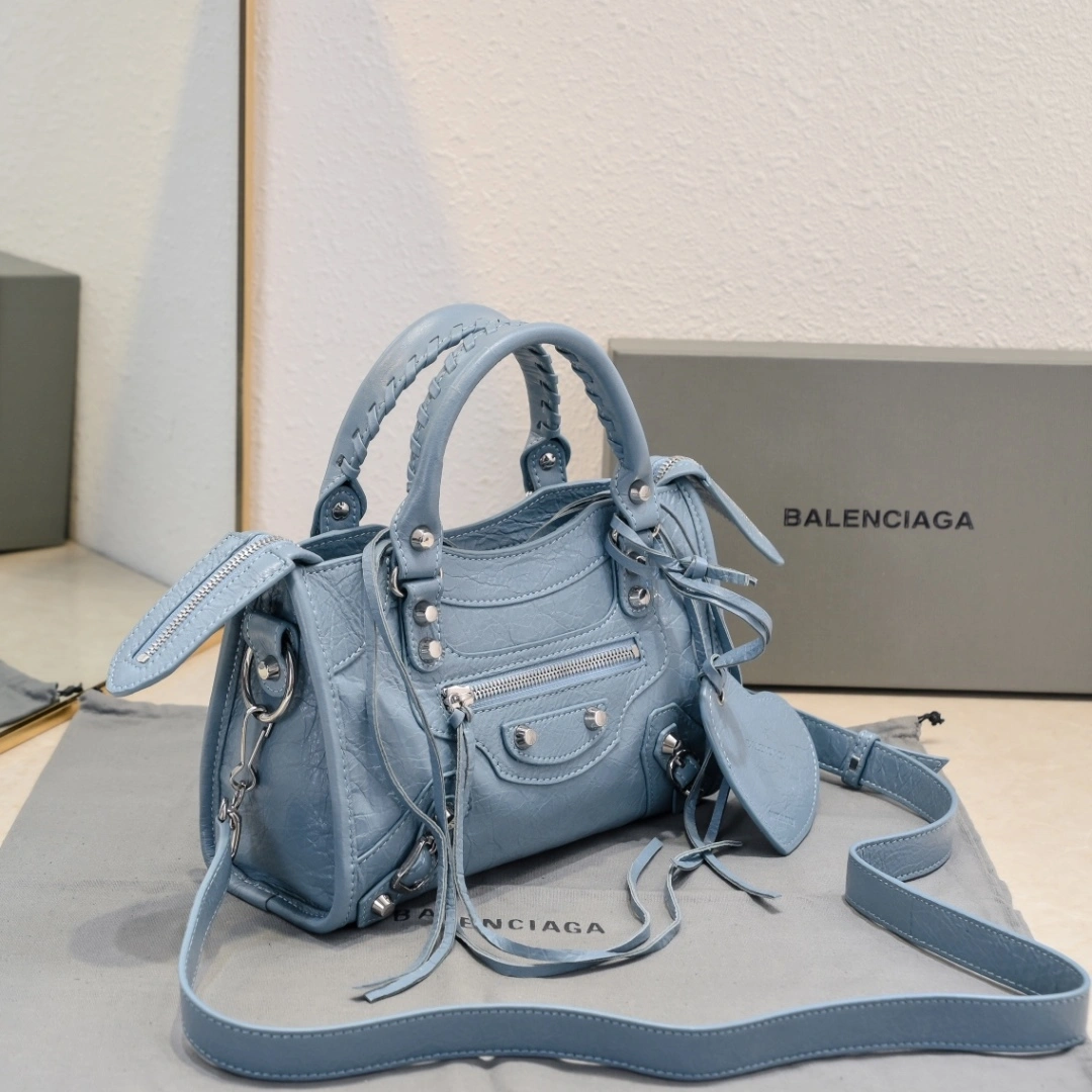 Balenciaga 2024 Lie City Vintage Motorcycle Bag Durable 61017