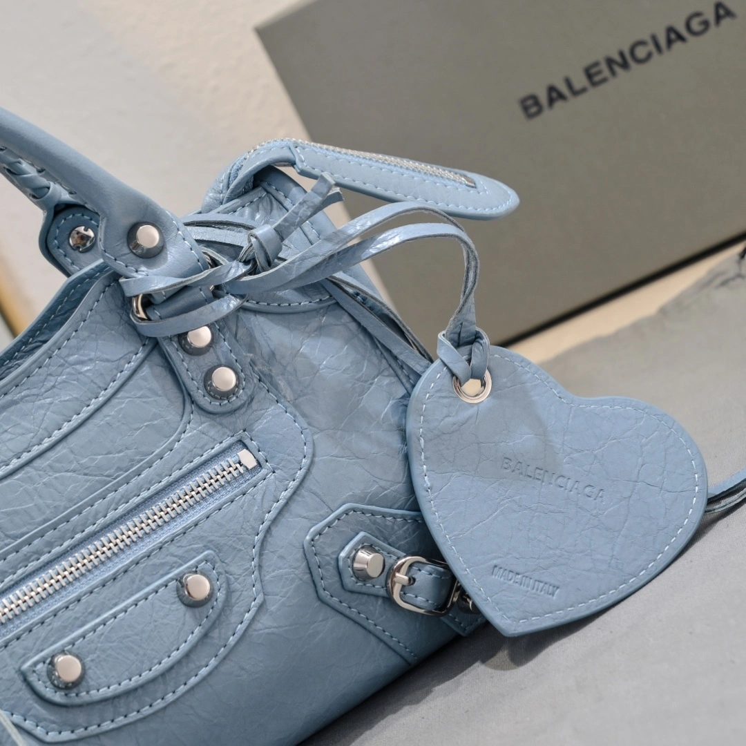 Balenciaga 2024 Lie City Vintage Motorcycle Bag Durable 61017