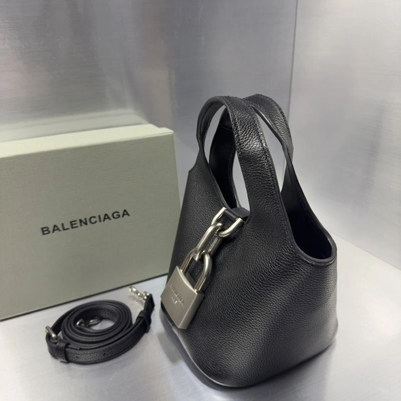 Balenciaga 2024 Mini Locker Hobo Bag with Silver Lock Breathable 75274