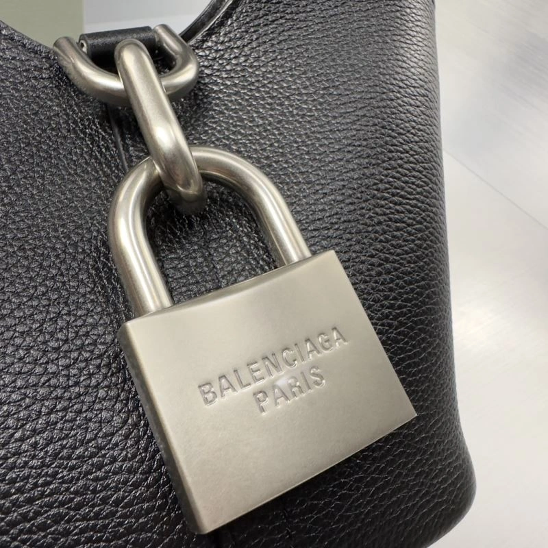 Balenciaga 2024 Mini Locker Hobo Bag with Silver Lock Breathable 75274
