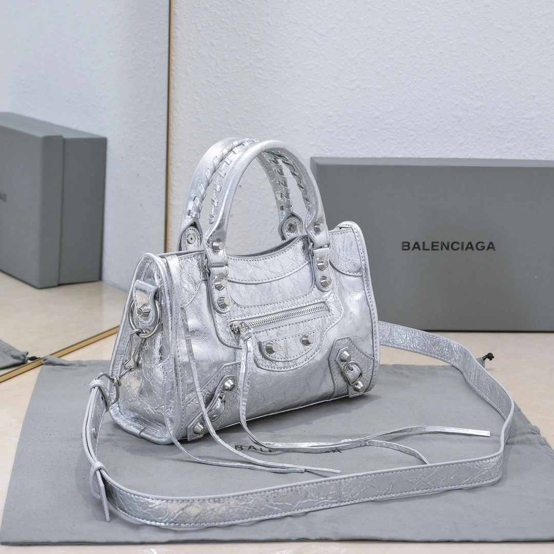 Breathable Balenciaga 2024 Retro  City Motorcycle Bag 60999