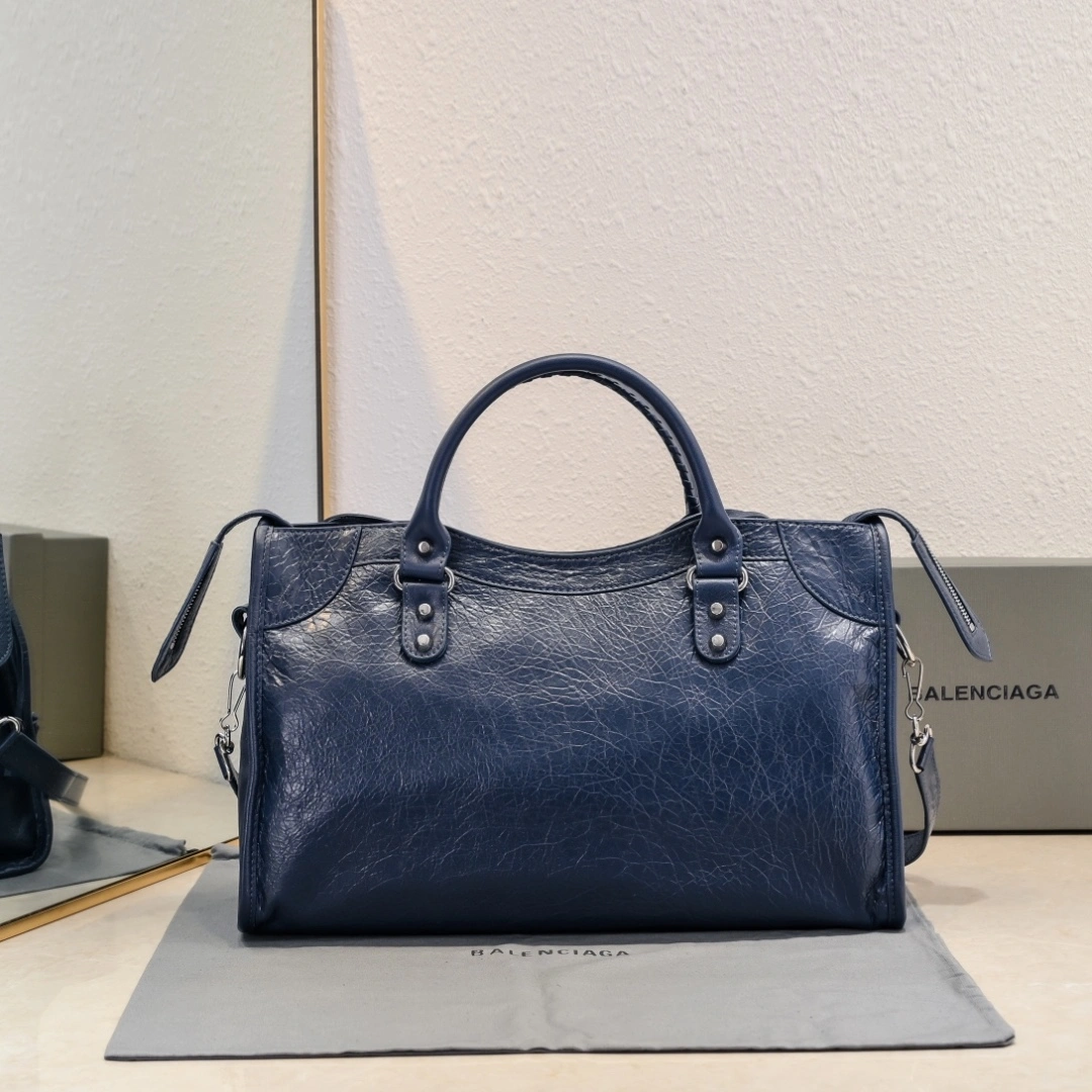 TravelReady Balenciaga 2024 Retro Studded City Motorcycle Bag 61030