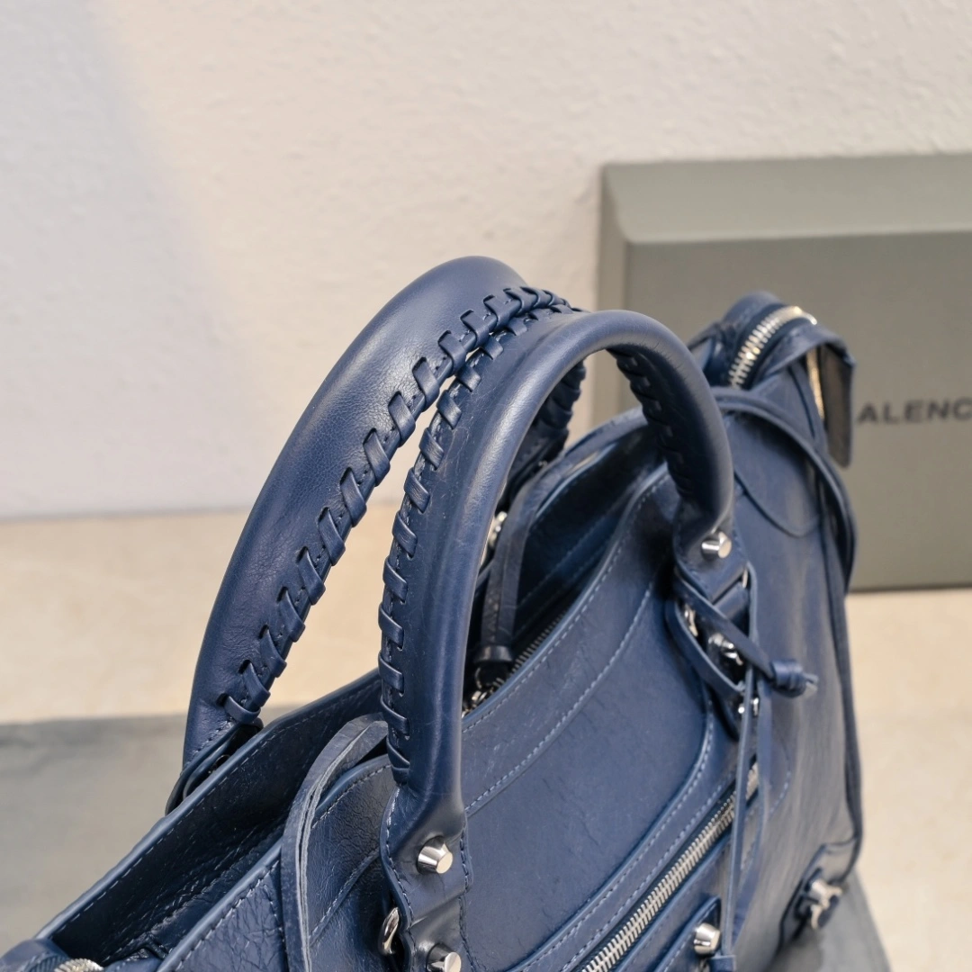 TravelReady Balenciaga 2024 Retro Studded City Motorcycle Bag 61030