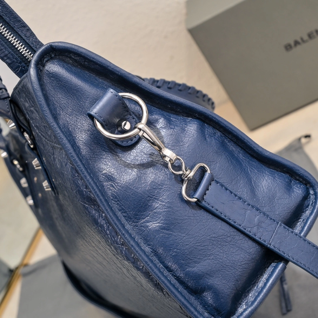 TravelReady Balenciaga 2024 Retro Studded City Motorcycle Bag 61030