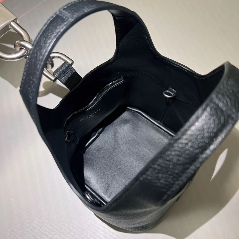 Sporty Balenciaga 2024 Spring Locker Hobo Bag with Silver Lock 70064