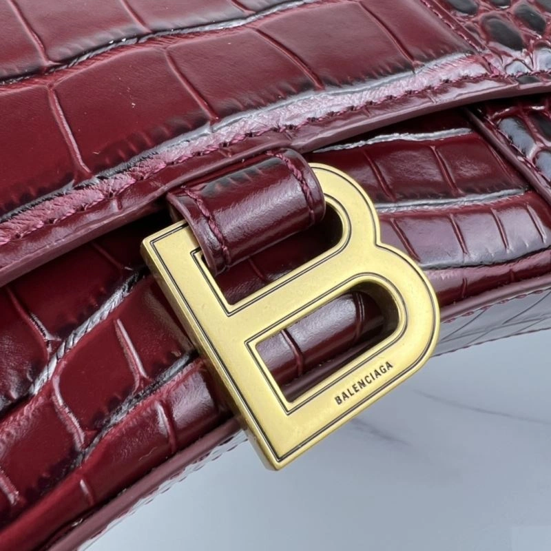 MultiPurpose Balenciaga 23cm Hourglass B Chain Crossbody Bag - Iconic Half-Moon Design 78648