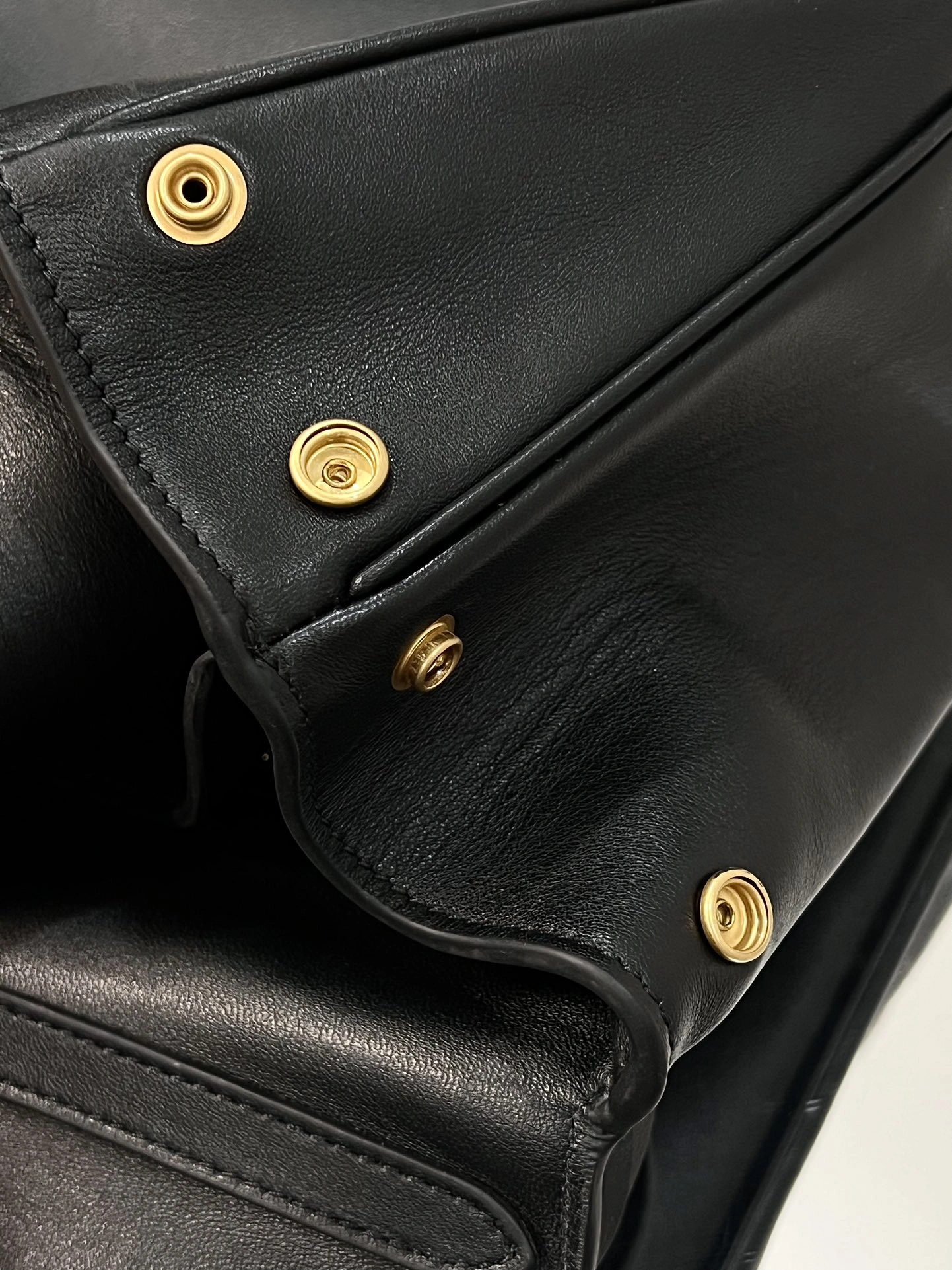 Upgraded Balenciaga 24S Black Gold Slouchy Handbag -  Elegance Redefined 72561