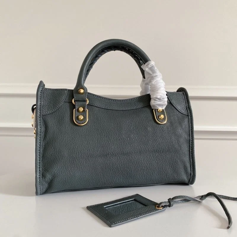 Versatile Balenciaga Antique Gold Studded Goat Leather Motorcycle Bag -Balenciaga 38316