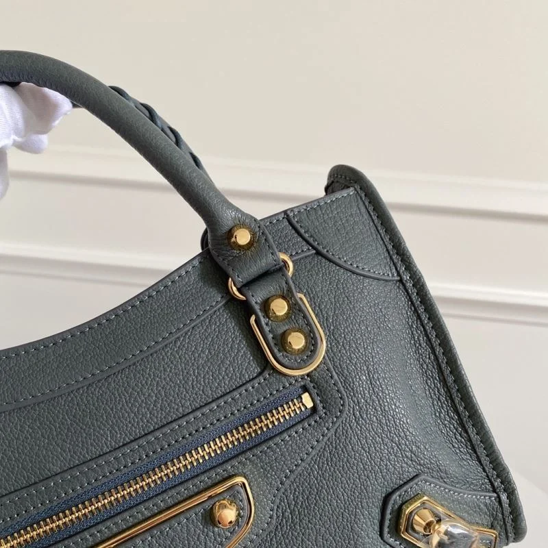 Versatile Balenciaga Antique Gold Studded Goat Leather Motorcycle Bag -Balenciaga 38316