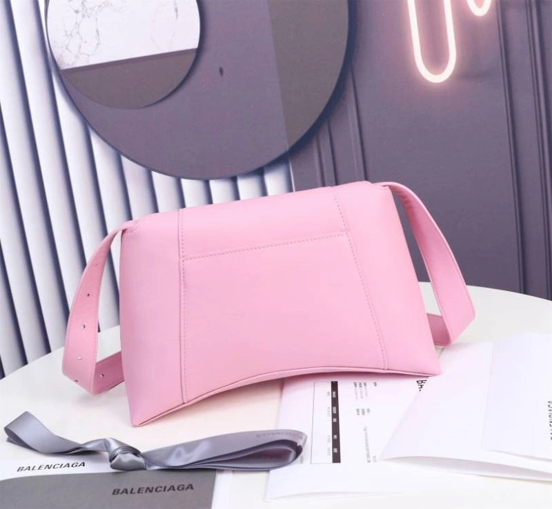 EasyMatch Balenciaga Arc Shape Sakura Pink Hourglass Bag with Embossed Texture 75315