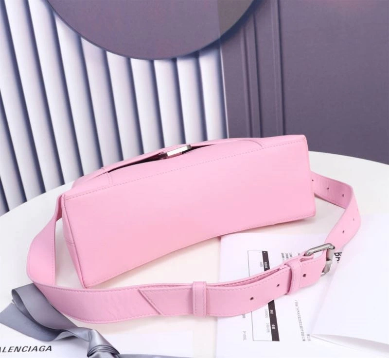 EasyMatch Balenciaga Arc Shape Sakura Pink Hourglass Bag with Embossed Texture 75315