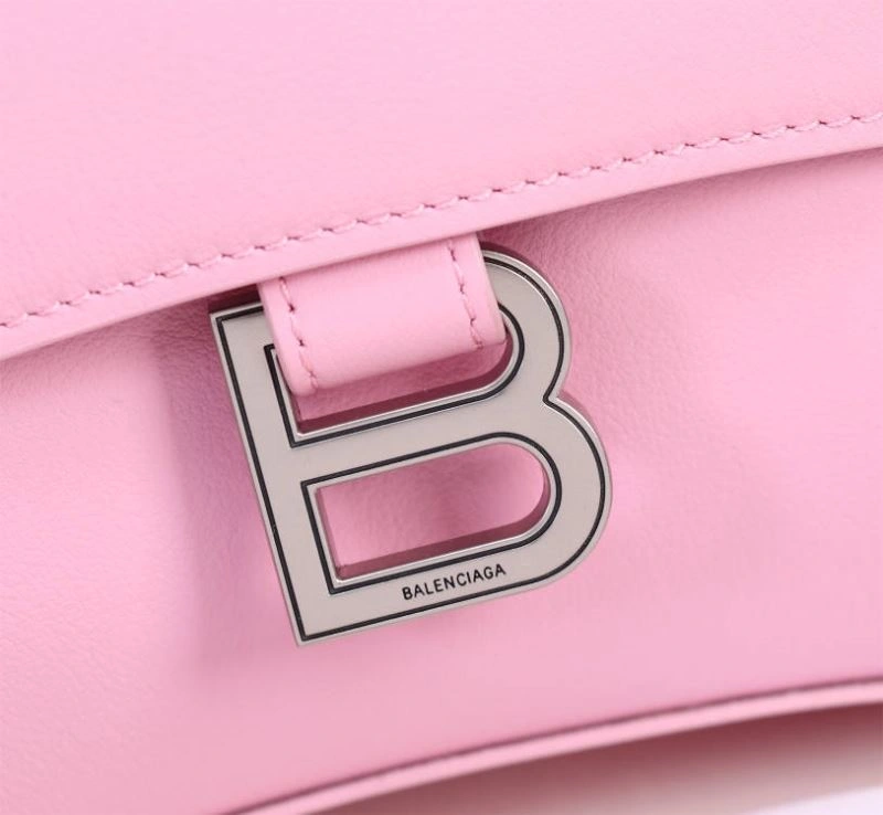 EasyMatch Balenciaga Arc Shape Sakura Pink Hourglass Bag with Embossed Texture 75315