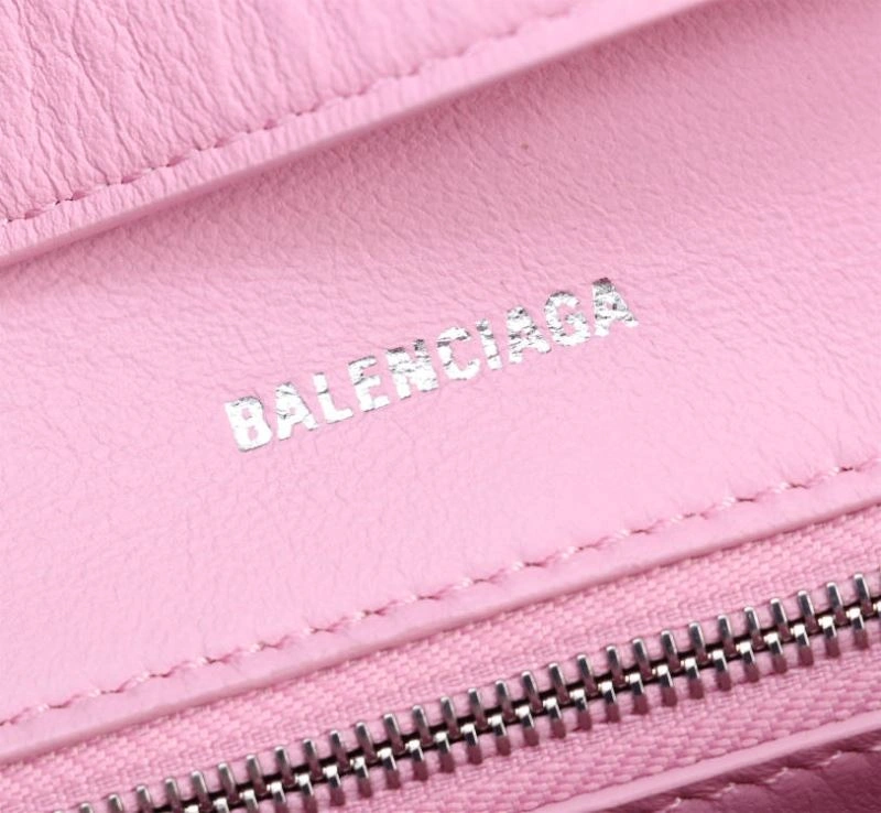 EasyMatch Balenciaga Arc Shape Sakura Pink Hourglass Bag with Embossed Texture 75315