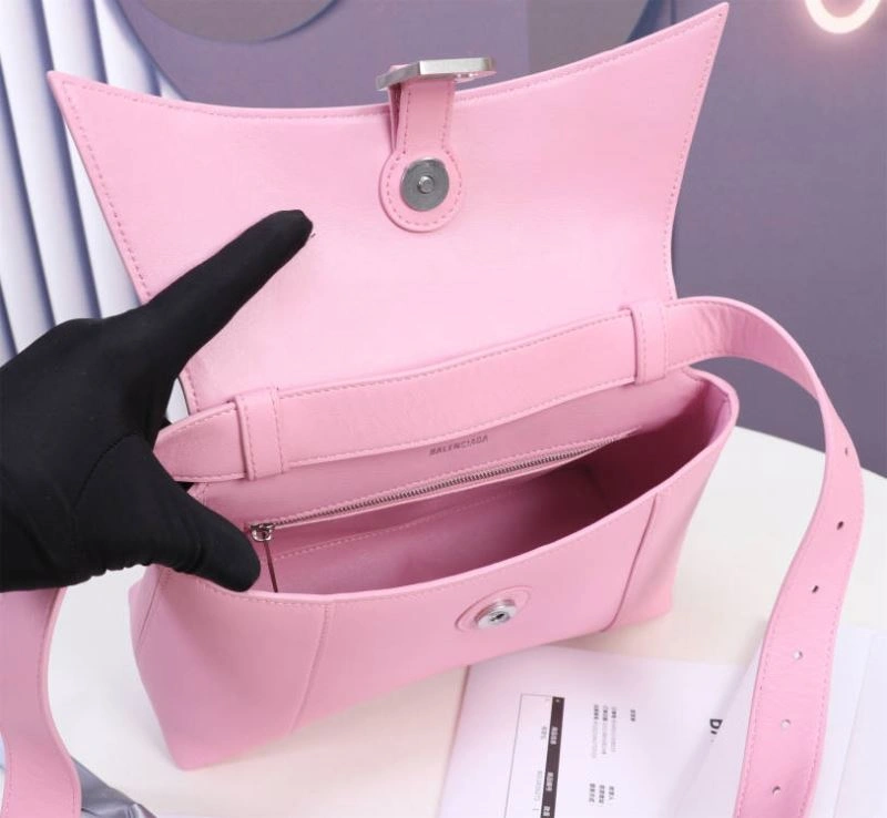 EasyMatch Balenciaga Arc Shape Sakura Pink Hourglass Bag with Embossed Texture 75315