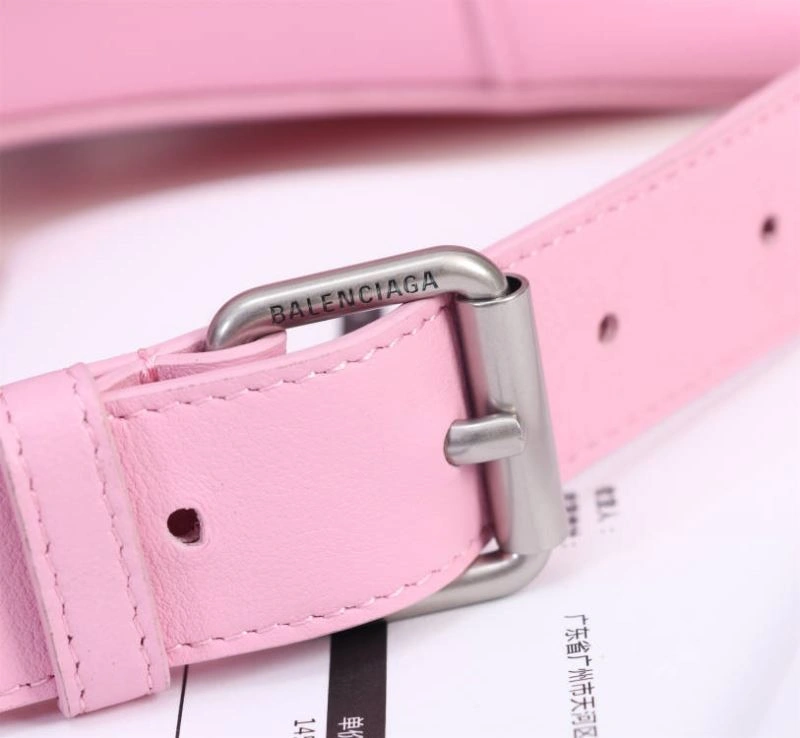 EasyMatch Balenciaga Arc Shape Sakura Pink Hourglass Bag with Embossed Texture 75315
