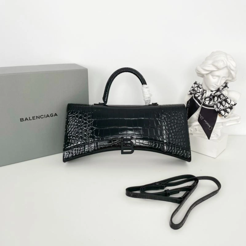 Balenciaga Arc-Shaped Hourglass Plus Crocodile Leather Bag Upgraded 72623