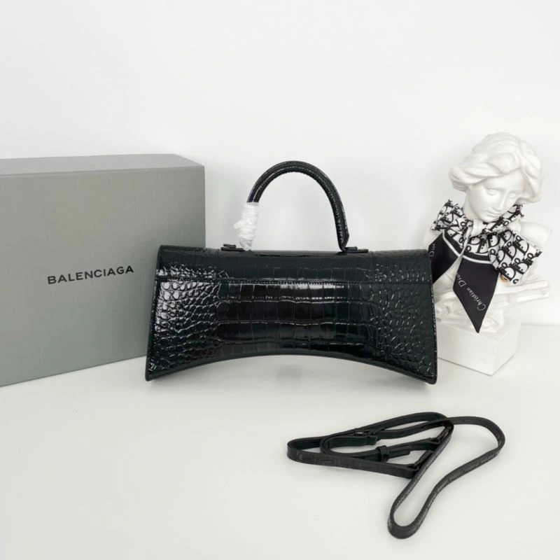 Balenciaga Arc-Shaped Hourglass Plus Crocodile Leather Bag Upgraded 72623