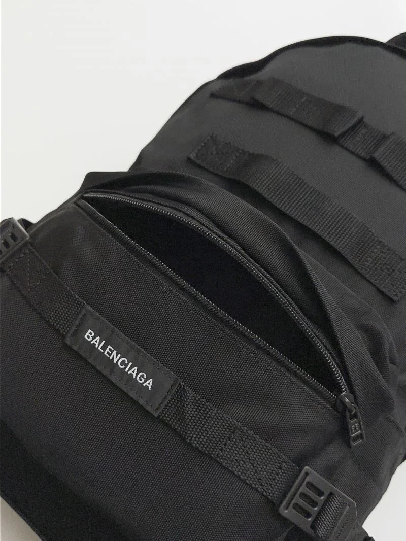 Fashionable Balenciaga Army Black Waterproof Nylon Multi-Use Backpack 38329