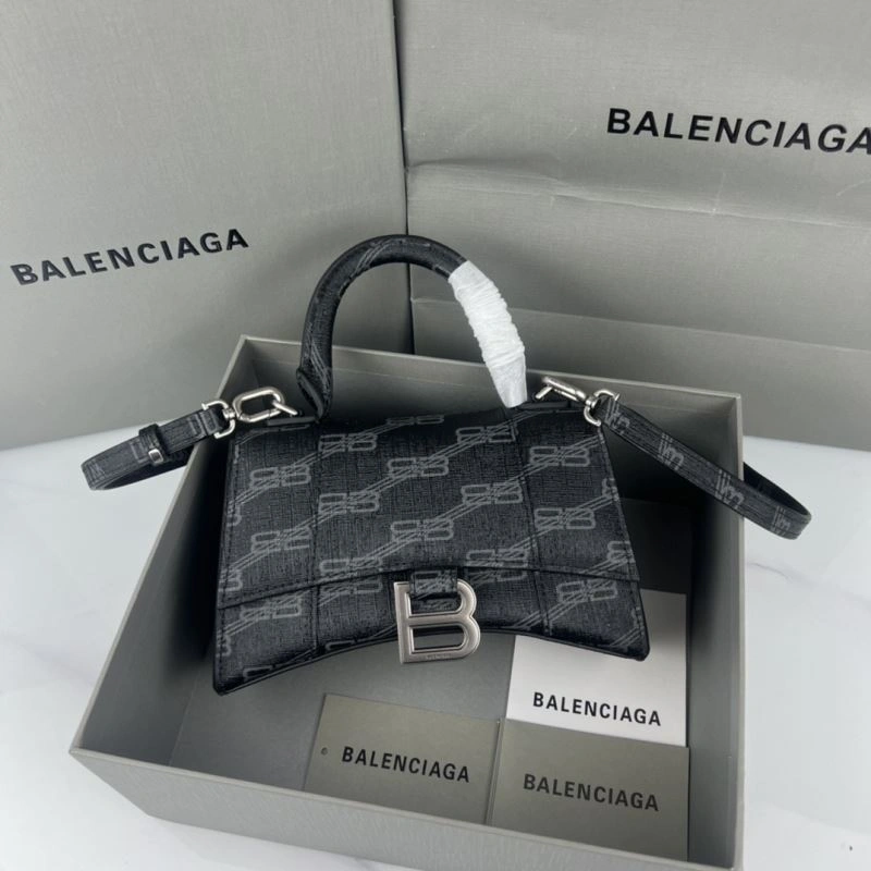 Balenciaga BB Monogram Hourglass Bag in Old Flower Black Cozy 78675