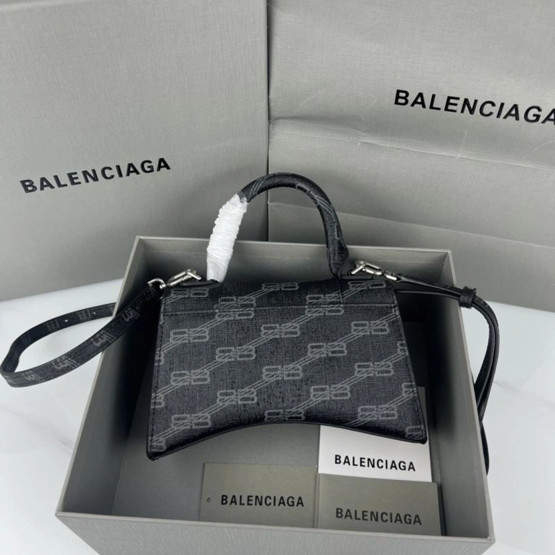 Balenciaga BB Monogram Hourglass Bag in Old Flower Black Cozy 78675