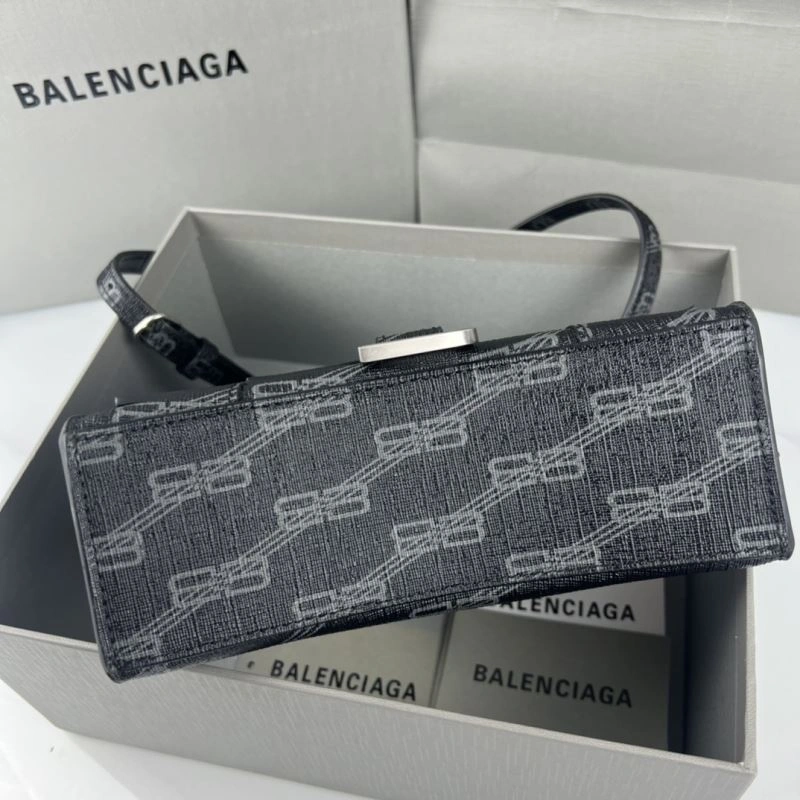 Balenciaga BB Monogram Hourglass Bag in Old Flower Black Cozy 78675