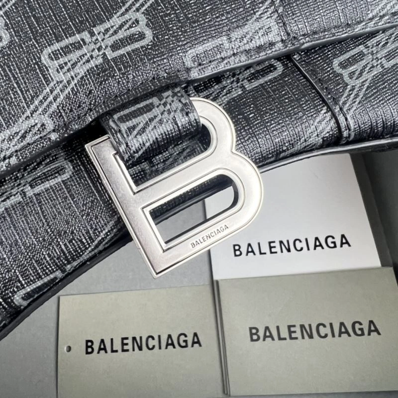 Balenciaga BB Monogram Hourglass Bag in Old Flower Black Cozy 78675