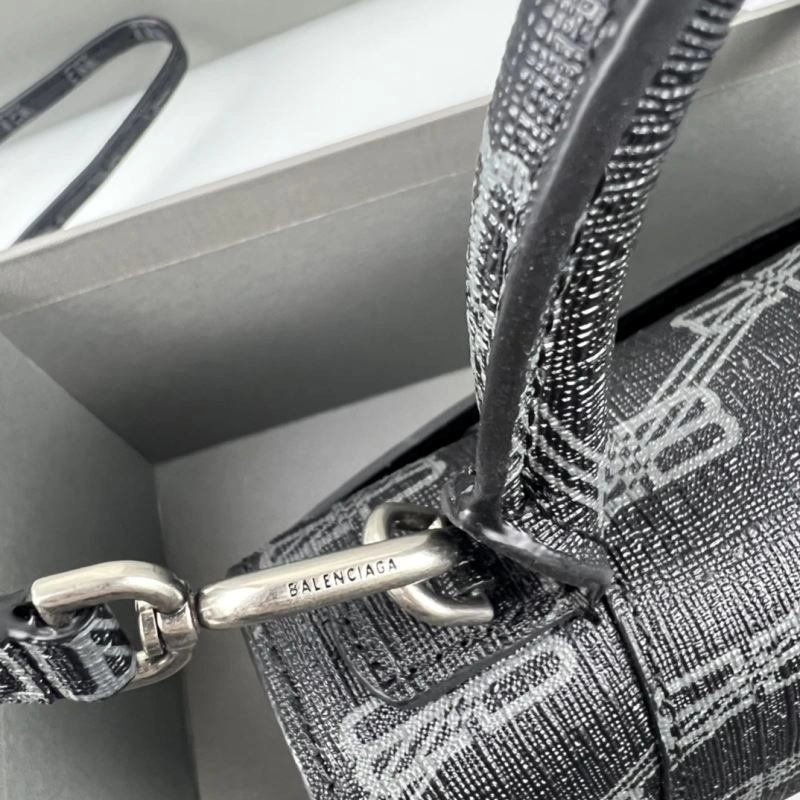 Balenciaga BB Monogram Hourglass Bag in Old Flower Black Cozy 78675