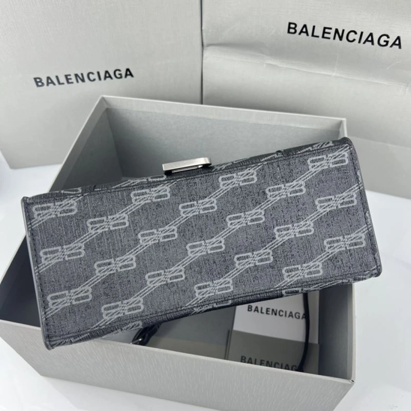 Colorful Balenciaga BB Monogram Hourglass Bag in Old Flower Brown 78695