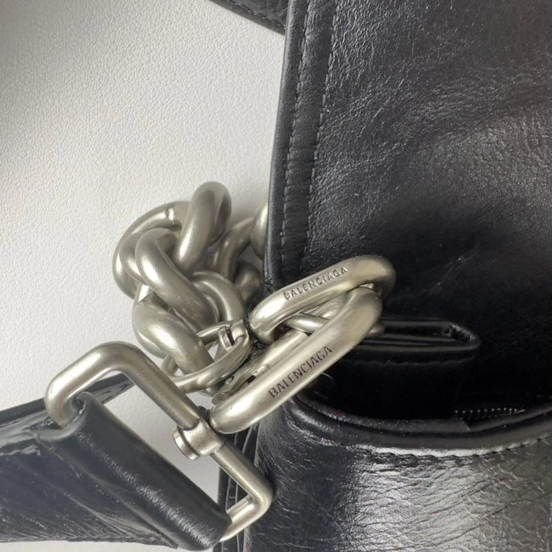Balenciaga BB  Large Black Underarm Bag with Chain Strap MultiPurpose 75260