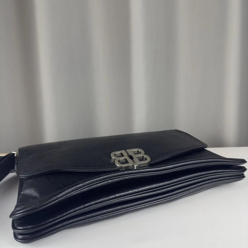Balenciaga BB  Large Black Underarm Bag with Chain Strap MultiPurpose 75260