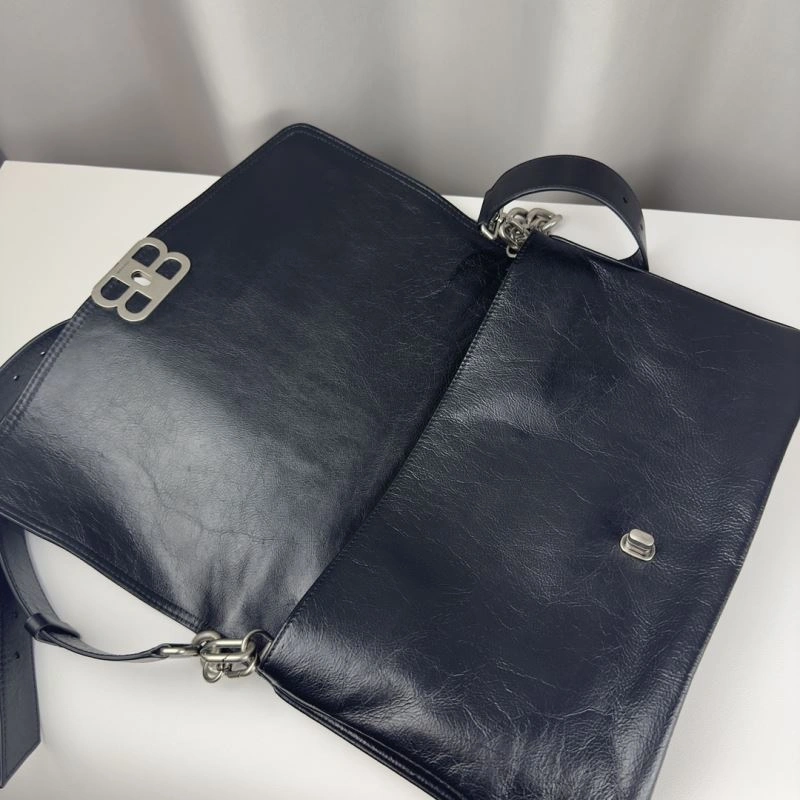 Balenciaga BB  Large Black Underarm Bag with Chain Strap MultiPurpose 75260