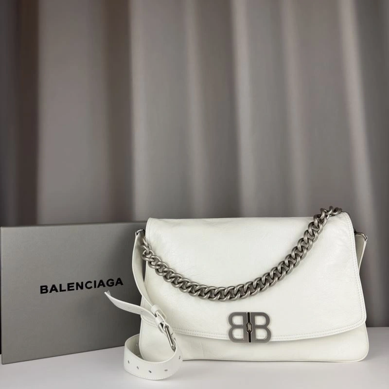 Balenciaga BB  Large White Underarm Chain Bag - Model Youthful 75258