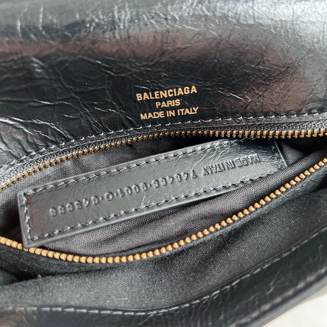 Comfortable Balenciaga BB  Series Black Chain Underarm Bag 60883