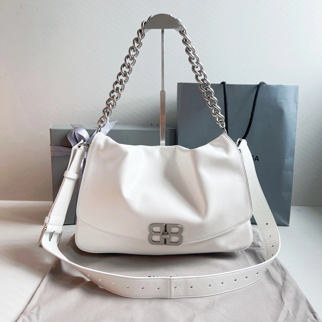 TimelessDesign Balenciaga BB  Series Large Oil-Wax White Bag 60899