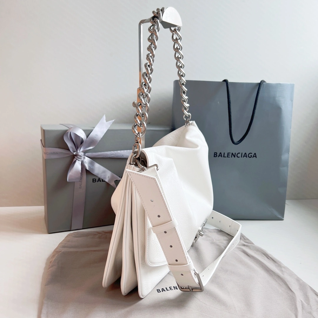 TimelessDesign Balenciaga BB  Series Large Oil-Wax White Bag 60899