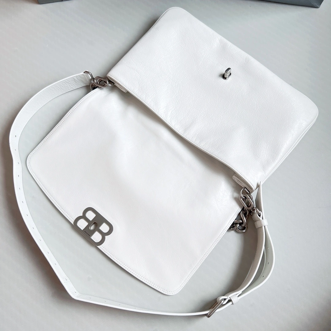 TimelessDesign Balenciaga BB  Series Large Oil-Wax White Bag 60899