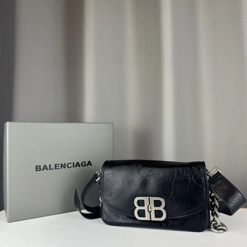 Balenciaga BB  Small Chain Underarm Bag - Black Bold 75280