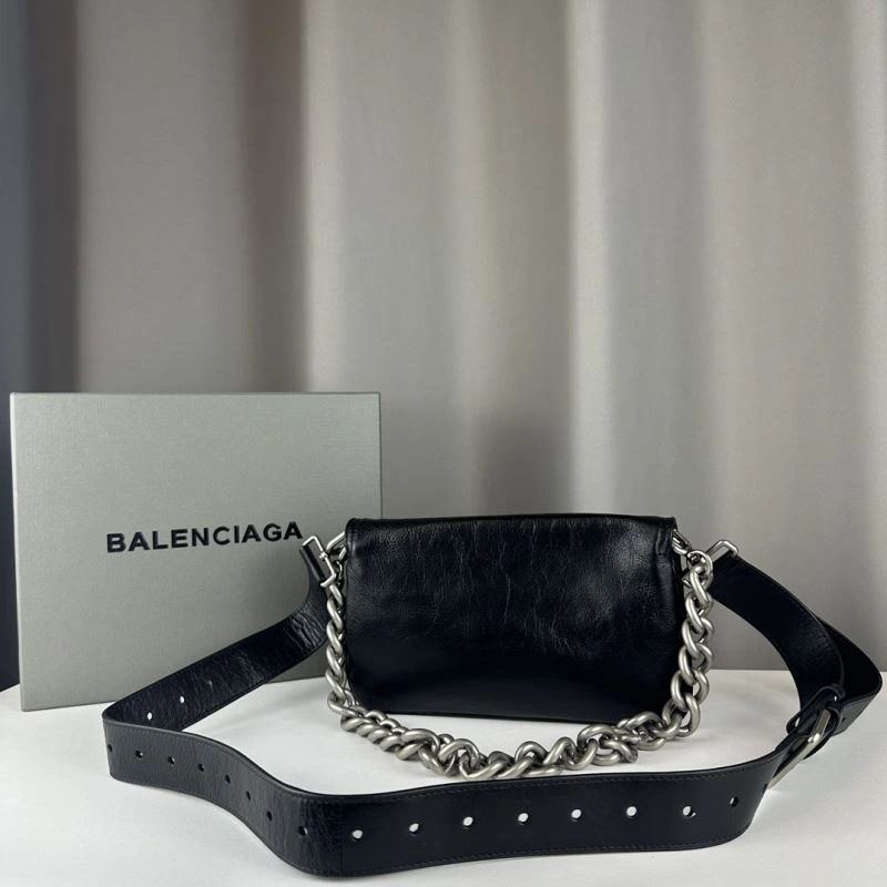 Balenciaga BB  Small Chain Underarm Bag - Black Bold 75280