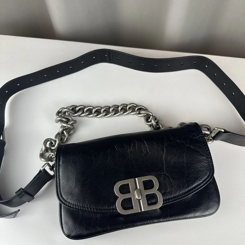 Balenciaga BB  Small Chain Underarm Bag - Black Bold 75280