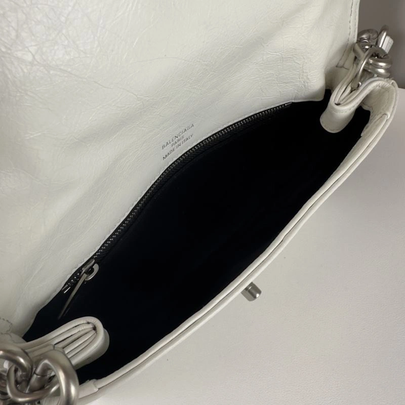 Comfortable Balenciaga BB  Small White Underarm Bag with Chain Strap 75270