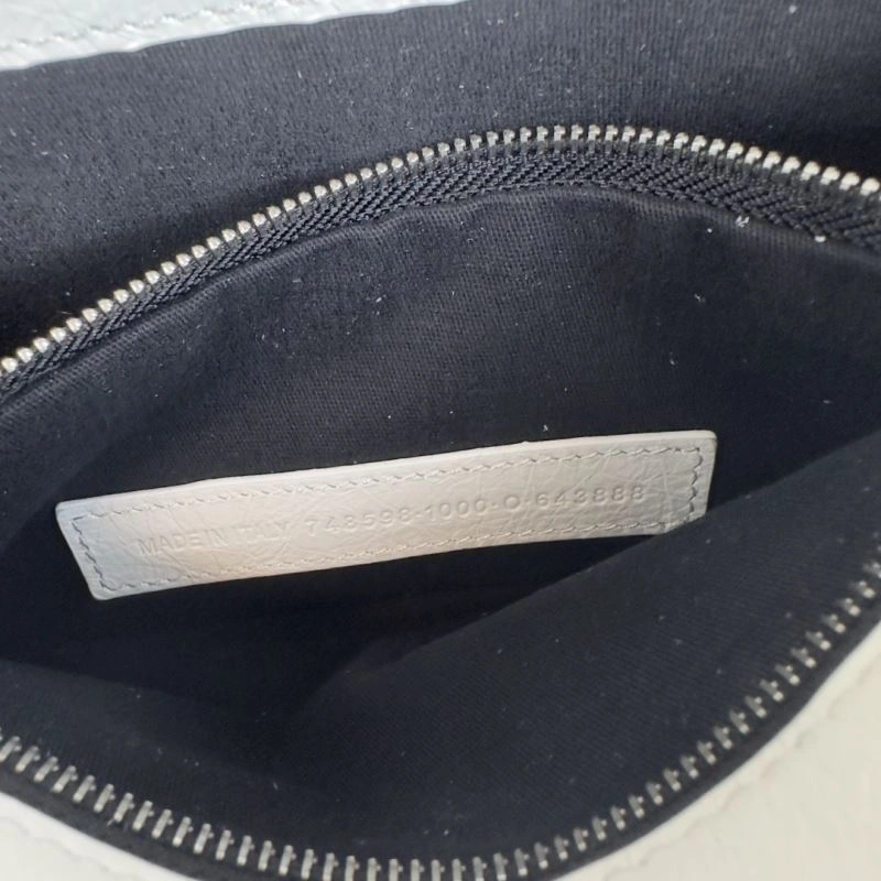 Comfortable Balenciaga BB  Small White Underarm Bag with Chain Strap 75270