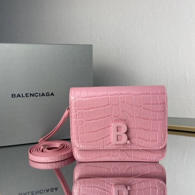 Sophisticated Balenciaga Barbie Pink Crocodile Big B Tofu Bag 78324