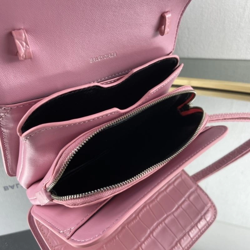 Sophisticated Balenciaga Barbie Pink Crocodile Big B Tofu Bag 78324