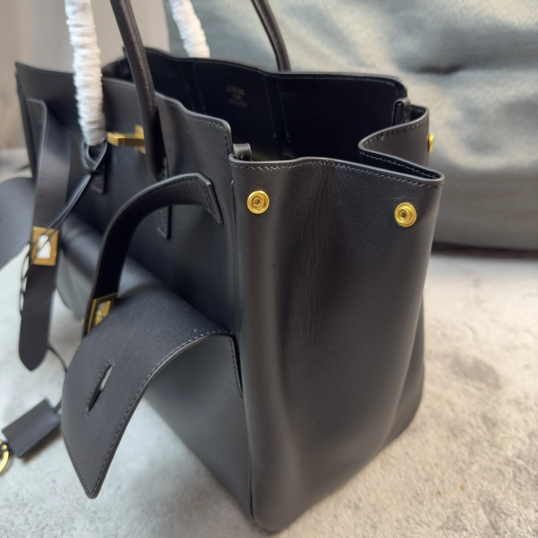 Balenciaga Bel-Air  Calfskin Bag with Iconic Square Lock SmoothTexture 64666