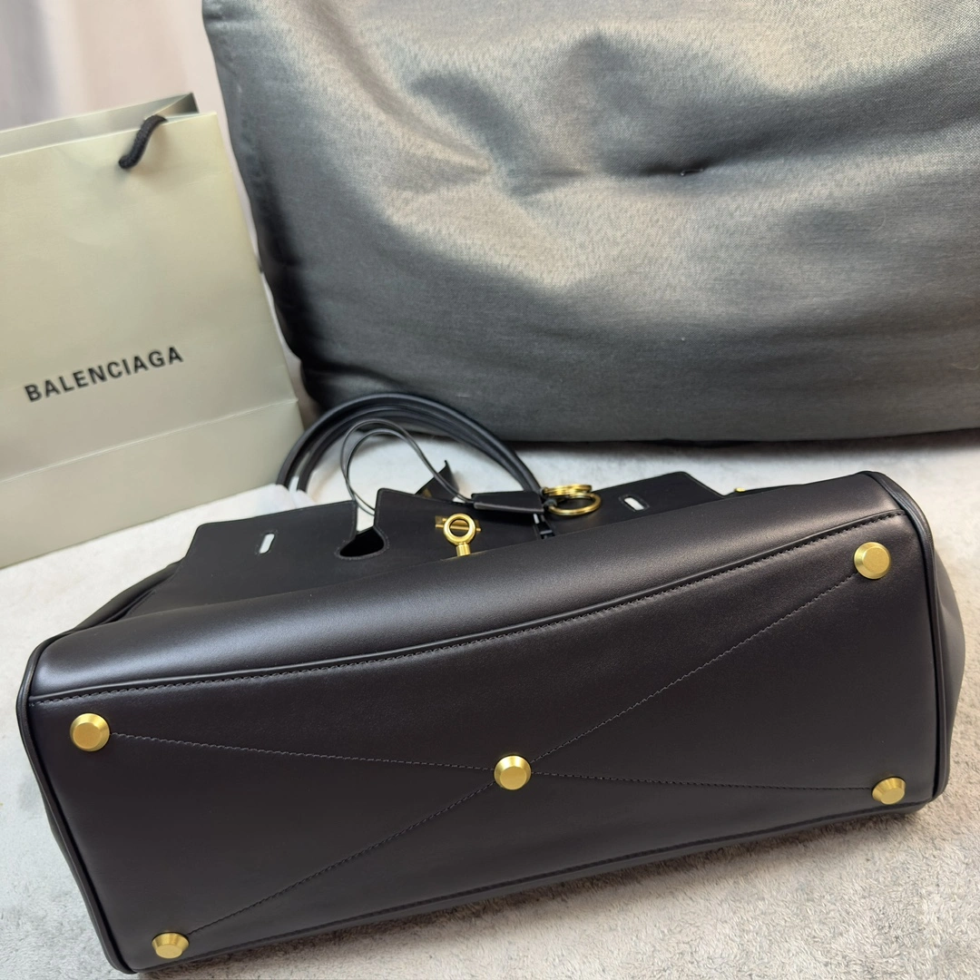 Balenciaga Bel-Air  Calfskin Bag with Iconic Square Lock SmoothTexture 64666